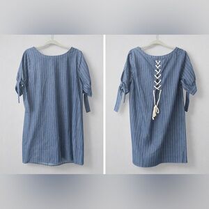 Kori Chambray Dress with Lace-Up Back